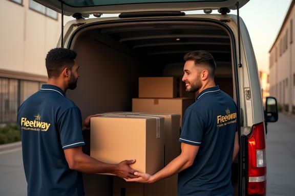 Fleetway team loading parcels into van